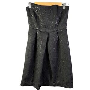 Black Strapless Textured‎ Dress Womens Size 4 Pockets Goth Y2K Cocktail